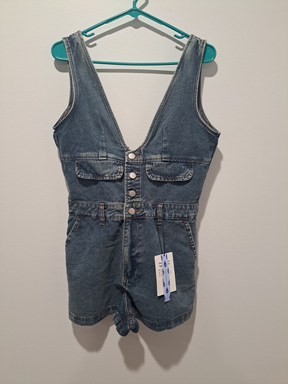 Denim Blue Womens One-Piece Romper